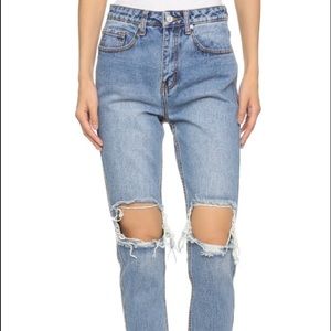 UNIF Cited high waisted distressed mom jeans